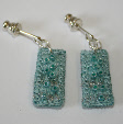 Light turquoise drop earrings by textile artist Mary Taylor