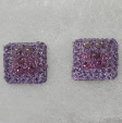 Lilac stud earrings by textile artist Mary Taylor