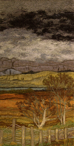 The Knoydart mountains from Ardnamurchan (14x28 cms £250) by Textile artist Mary Taylor