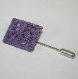 Lilac stick pin by textile artist Mary Taylor