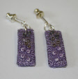 Lilac drop earrings (1) by textile artist Mary Taylor
