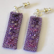 Lilac drop earrings (2) by textile artist Mary Taylor