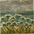 Hogweed above Coldingham beach near Eyemouth (12x25 cms £250) by textile artist Mary Taylor