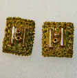 Lime stud earrings by textile artist Mary Taylor