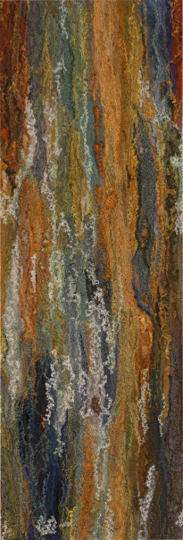 Rock face, Tilberthwaite Quarry near Coniston2 (12x36 cms £260) by Textile artist Mary Taylor