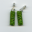 Lime drop earrings by textile artist Mary Taylor