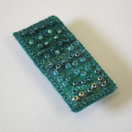 Turquoise brooch by textile artist Mary Taylor