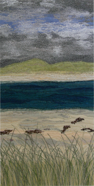 Bay Macneil, Ardnamurchan (14x28 cms £190) by Textile artist Mary Taylor